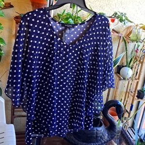 NWT, Blue Polkadot Blouse